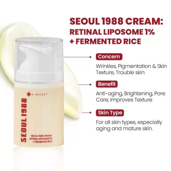 K-Secret Seoul 1988 Cream Retinal Liposome 1% Fermented Rice 50ml