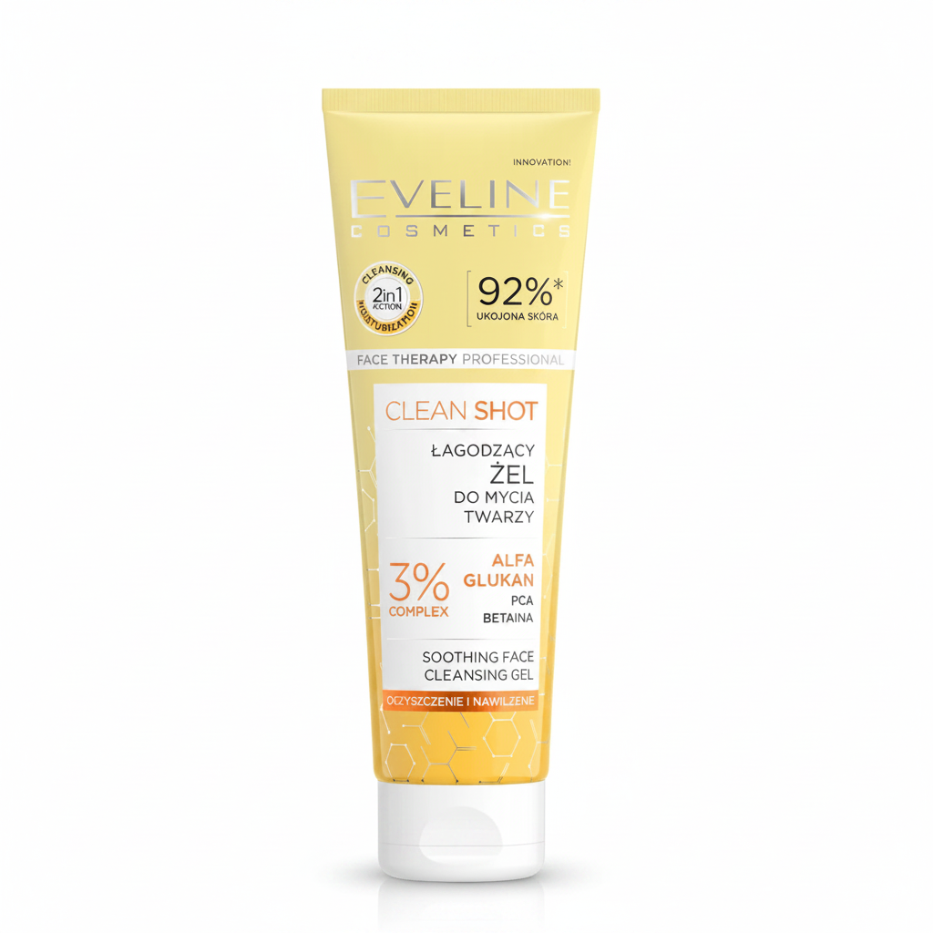 Eveline Clean Shot 2 in 1 Soothing Facewash Cleansing Gel 140ml