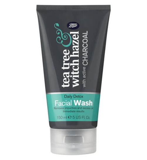 Boots Tea Tree & Witch Hazel Charcoal Facial Wash 150Ml